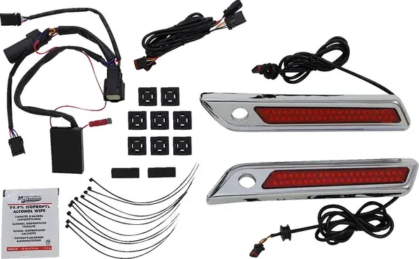 طقم إضاءة Light Dual Saddle Bag Hinge RD/C من Custom Dynamics