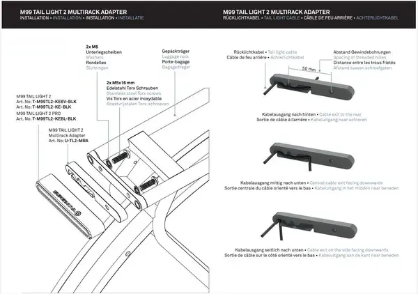 Adaptateur Multi-rack M99 Tail Light 2 Supernova — vue 3