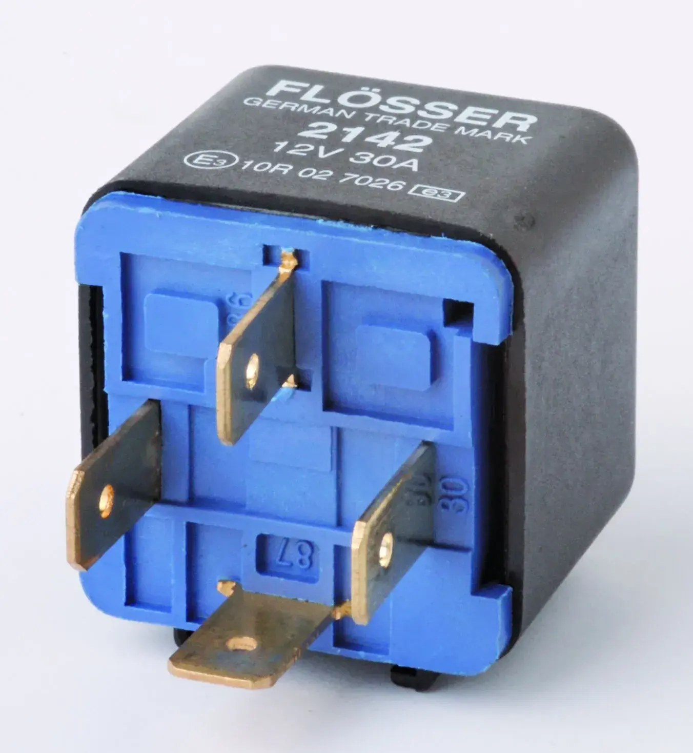 Relais FLOSSER 12V 30A Normaal Open 4 Pinnen
