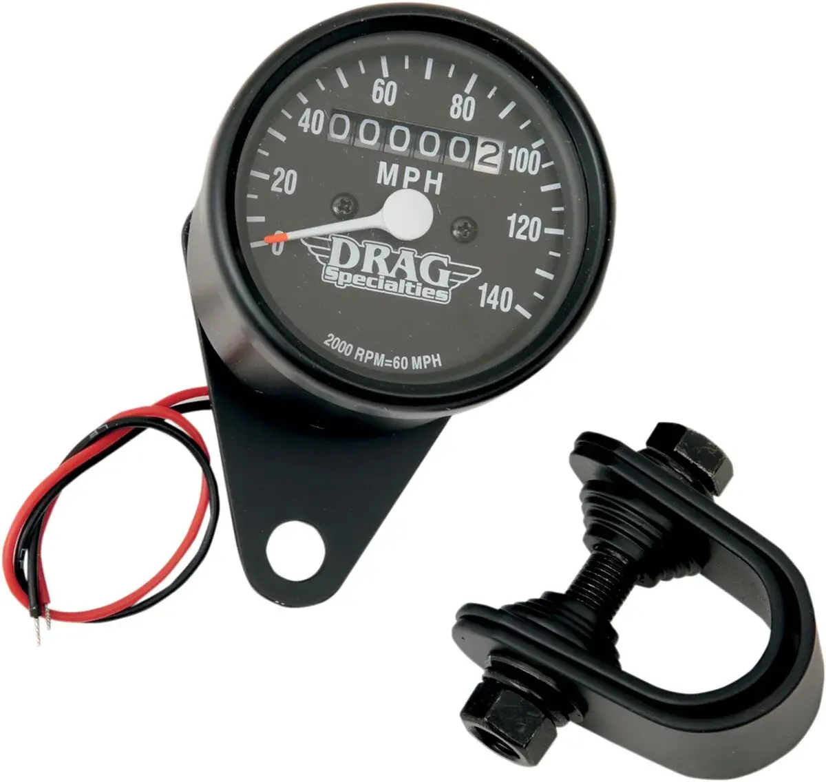عداد سرعة BLK 2:1 وجه أسود من دراج سبشيالتيز — DRAG SPECIALTIES, عدادات