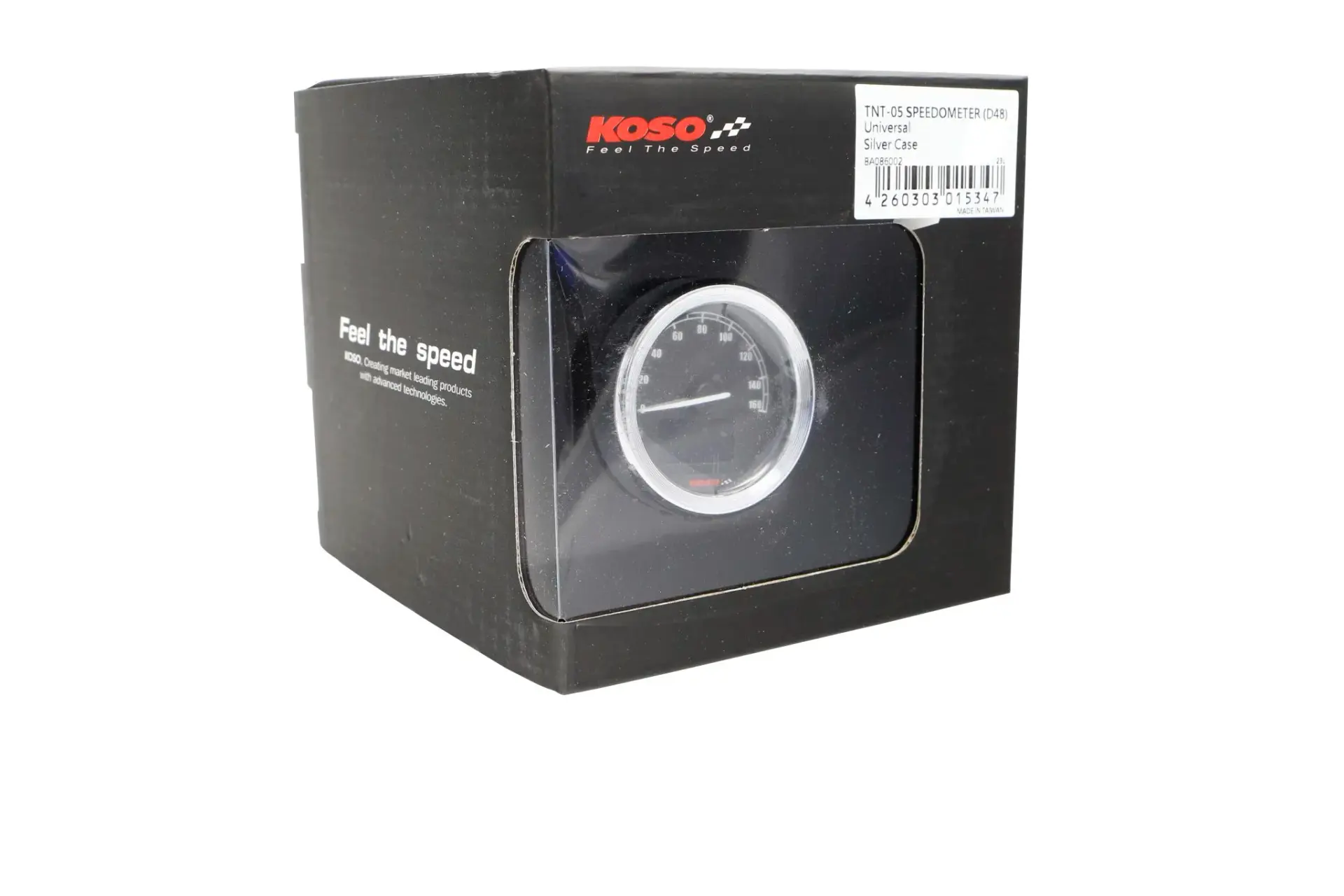 Compteur KOSO D48 TNT-05 chrome fond noir 160 km/h