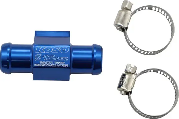 Adaptateur-raccord de durite de refroidissement avec sonde de température KOSO pour durite 16 mm noir