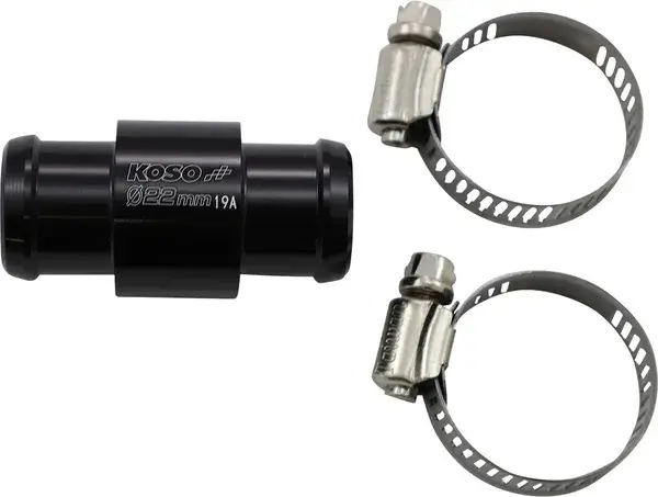 Adaptateur-raccord de durite de refroidissement avec sonde de température KOSO pour durite 22 mm noir