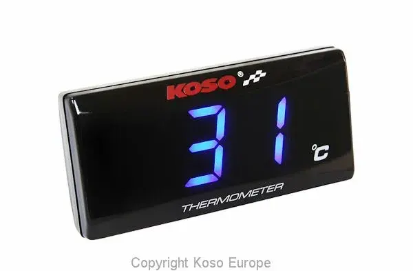 Thermometre digital Koso super slim bleu (0 a 120°C-12V-56,4X27X11MM)