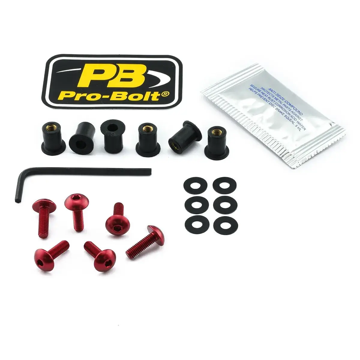 Pro Bolt 레드 윈드스크린 키트