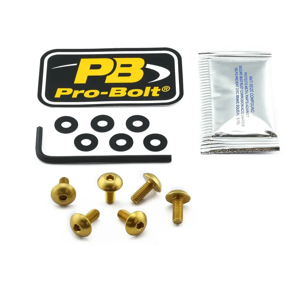 Kit de parafusos para carenagem dourado Pro Bolt