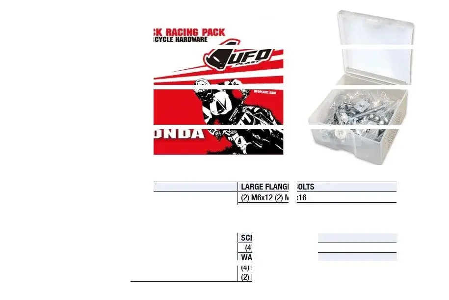 Kit de visserie UFO pour Honda Track Racing