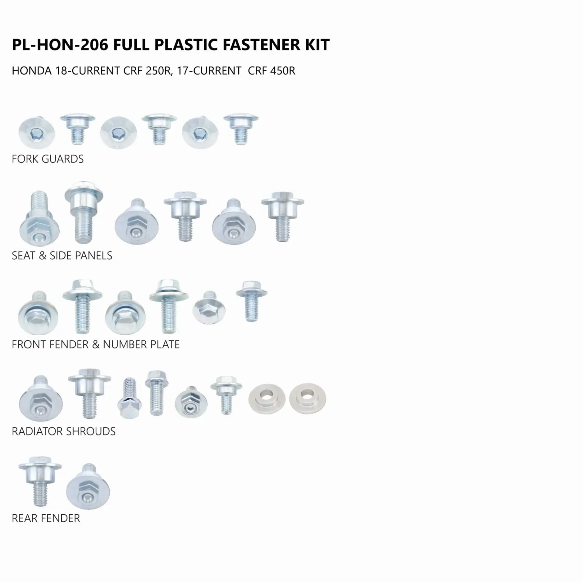 Kit complet de fixations en plastique UFO