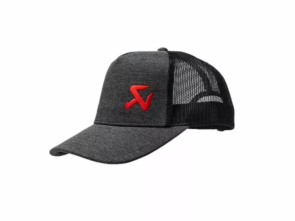 Casquette Akrapovic type camionneur gris foncé maille noire