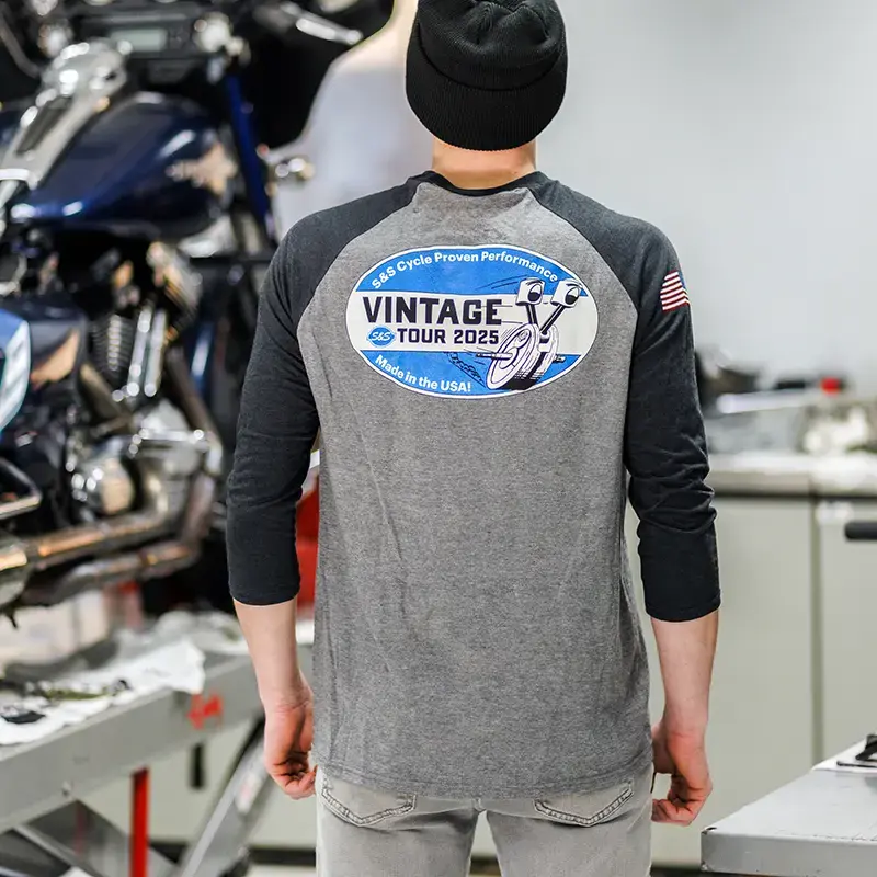 Baseball-Shirt Vintage Tour S&S Cycle