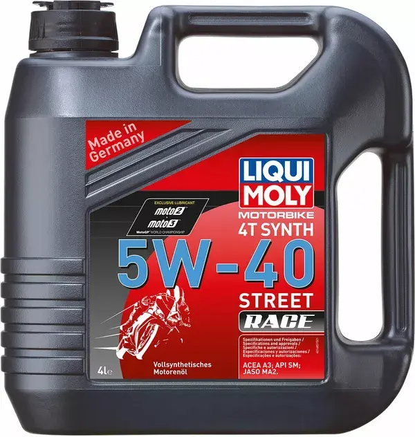 Huile moteur 4 temps Liqui Moly Moto Street Race 4T 5W40 100% synthèse 4 L