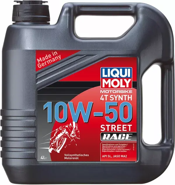 4-stroke engine oil Liqui Moly Moto Street Race 4T 10W50 synthetic 4 l