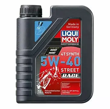 زيت محرك رباعي الأشواط Liqui Moly Moto Street Race 4T 5W40 صناعي 1 لتر