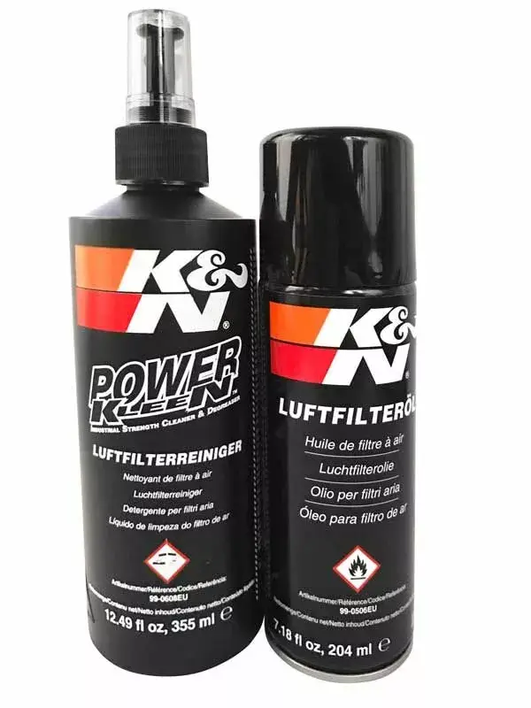 Kit Nettoyage Filtre K&N Bombe 204 ml Huile + Bouteille 355 ml Nettoyant