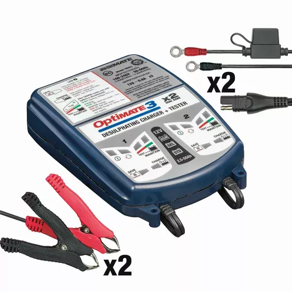 TECMATE Optimate 3 X2 Bank 12V 0.8A - TM 450 Pro — Ansicht 4