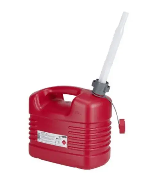 Jerrycan essence Pressol 10L polyéthylène rouge avec bec flexible