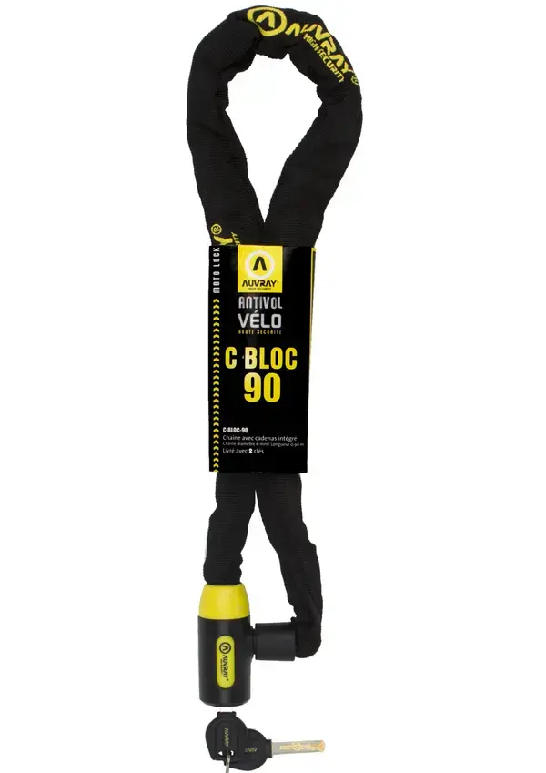 Candado para bicicleta con cadena Auvray C-Bloc Ø60 mm longitud 90 cm con cerradura — vista 4