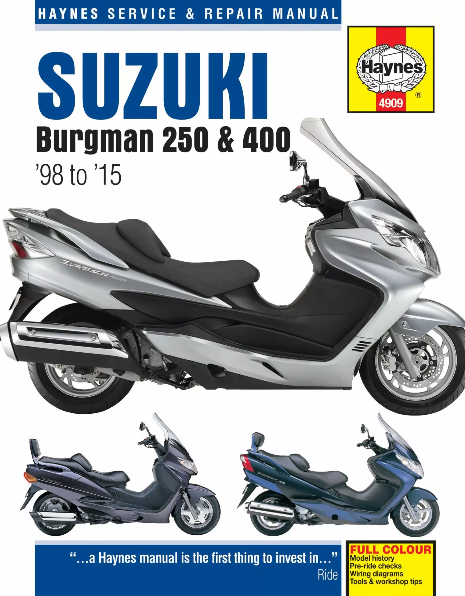 Haynes remonta rokasgrāmata Suzuki Burgman 250 un 400