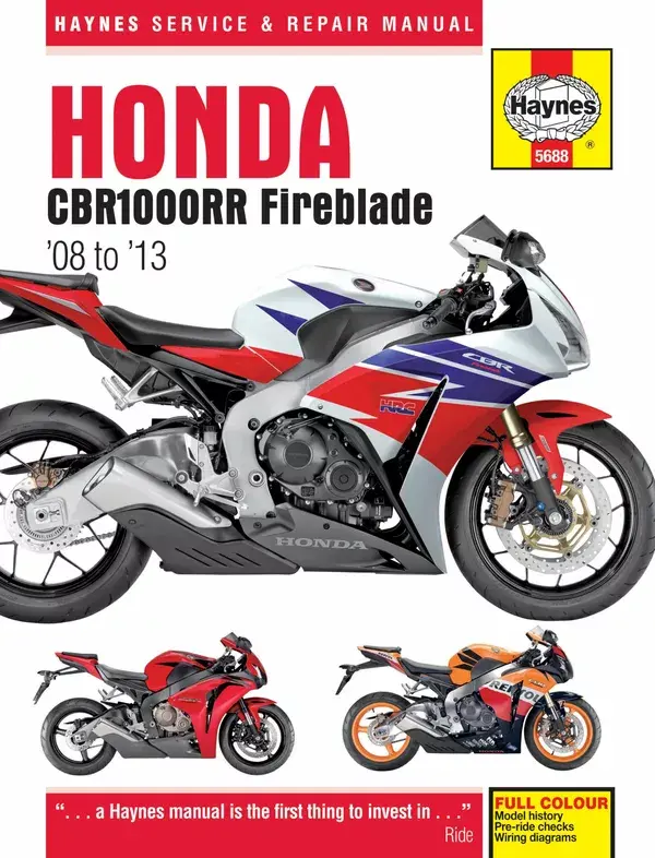 ہونڈا CBR1000RR فائر بلیڈ ہینز ورکشاپ مینوئل