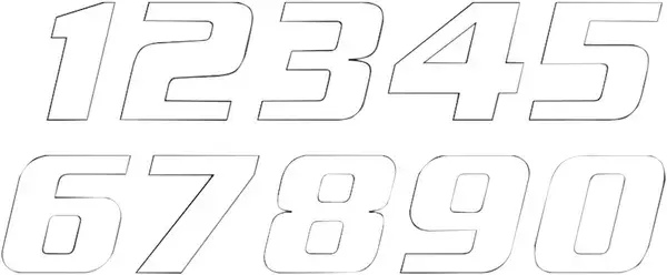 Sticker Nummer 5 16x20cm Wit Blackbird Racing