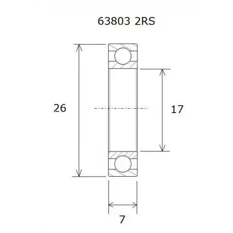 Lager Black Bearing B3 17x26-7mm (63803-2RS)