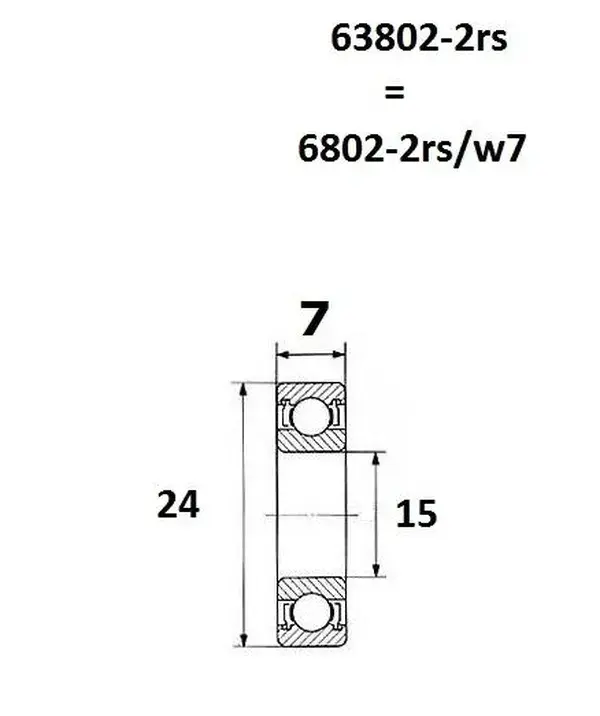 Roulement cadre suspendu Black Bearing MAX 15x24-7mm (63802 2RS)