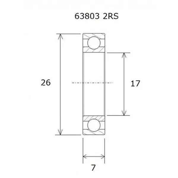 Roulement cadre suspendu Black Bearing Max 17X26-7MM (63803 2R)