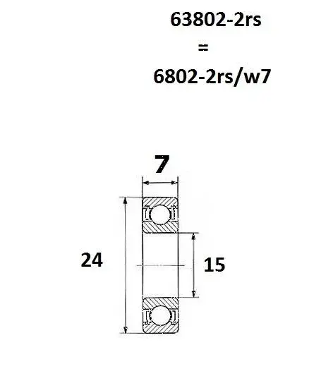 BLACK BEARING B5 15x24x7 mm 베어링
