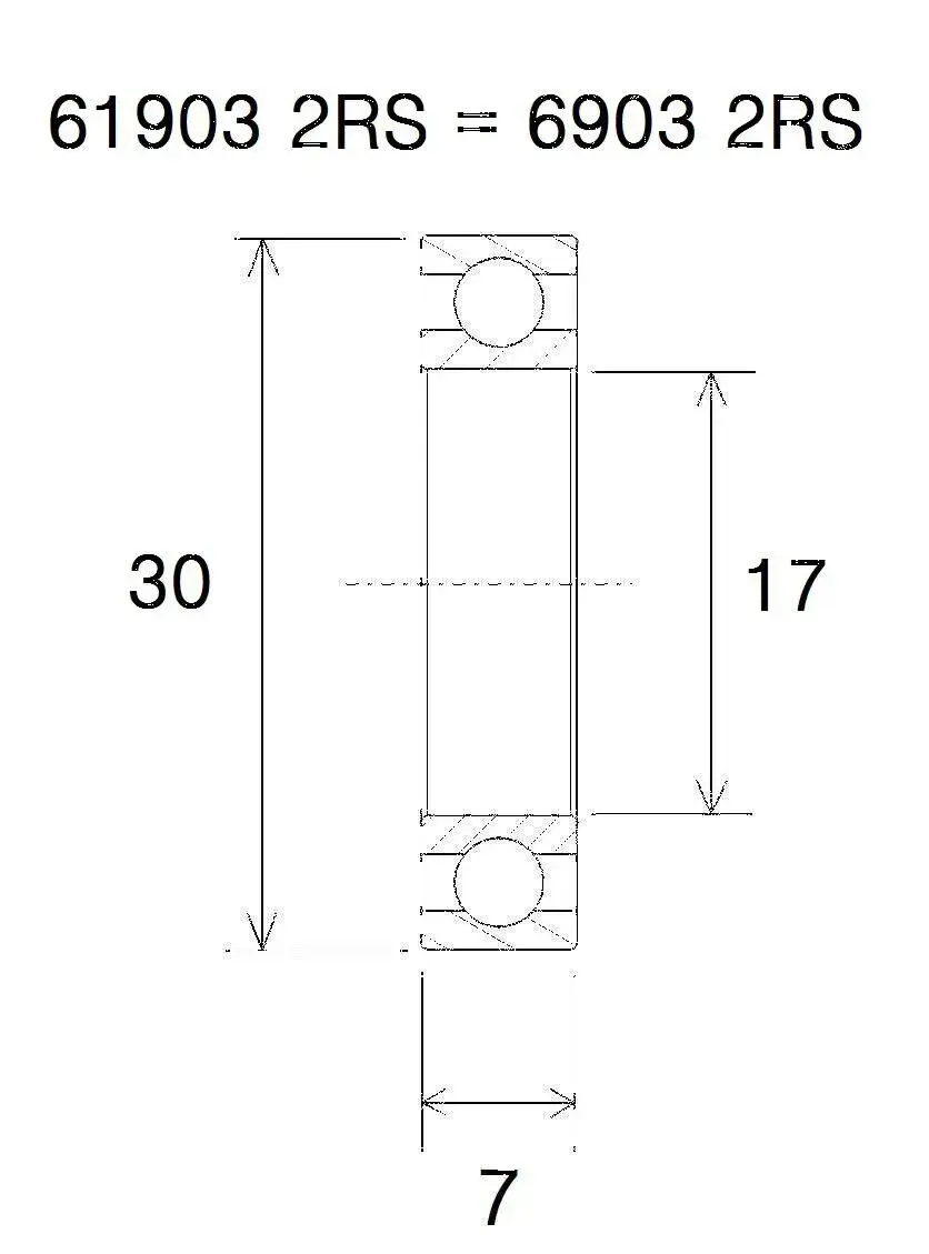 Roulement Black Bearing B5 qualité premium 17x30-7mm (61903-2RS - 6903-2RS)