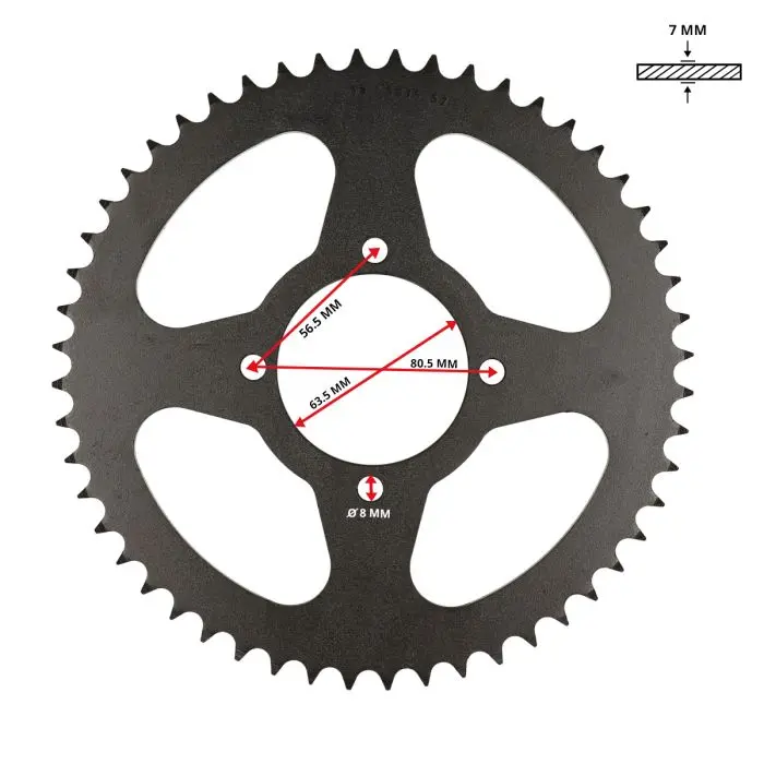 Esjot brut50 52t sprocket agm Caferacer, hanway