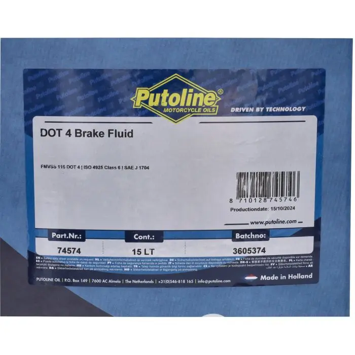 Bremsflüssigkeit Putoline BAG-IN-BOX DOT 4 15L 74574