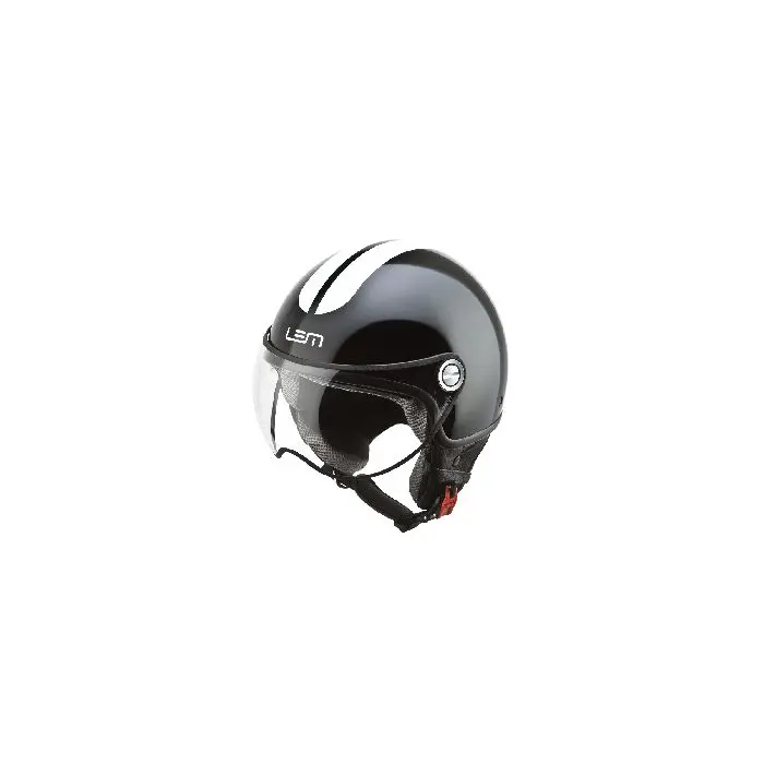 Helm LEM Jet Coolmax Roger glänzend schwarz und weiß XL 61/62