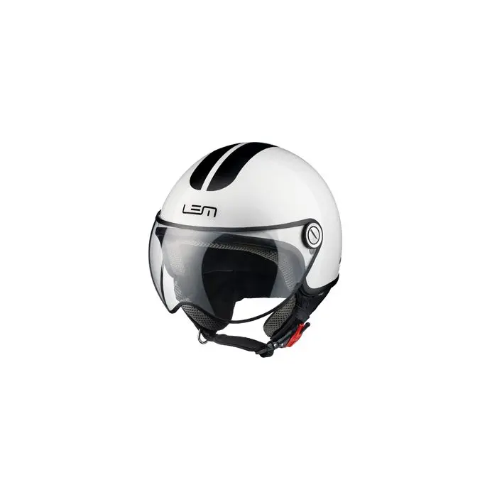 LEM Coolmax Roger Jet-Helm glänzend XS 53/54 weiß/schwarz
