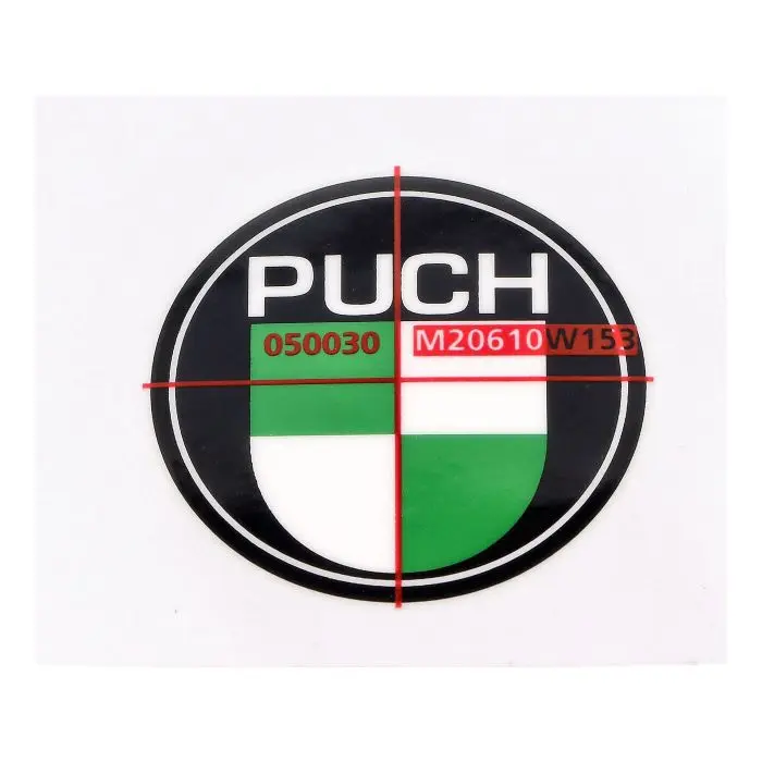 Logo 40 mm noir/blanc/vert Puch Maxi