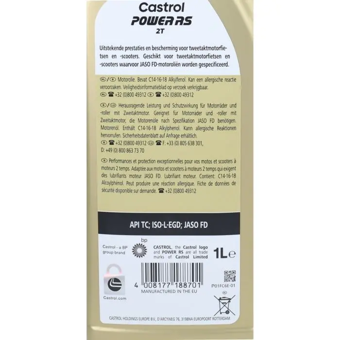 Olej 2t Castrol syntetizér kompletní 1L 15f531 — pohled 2