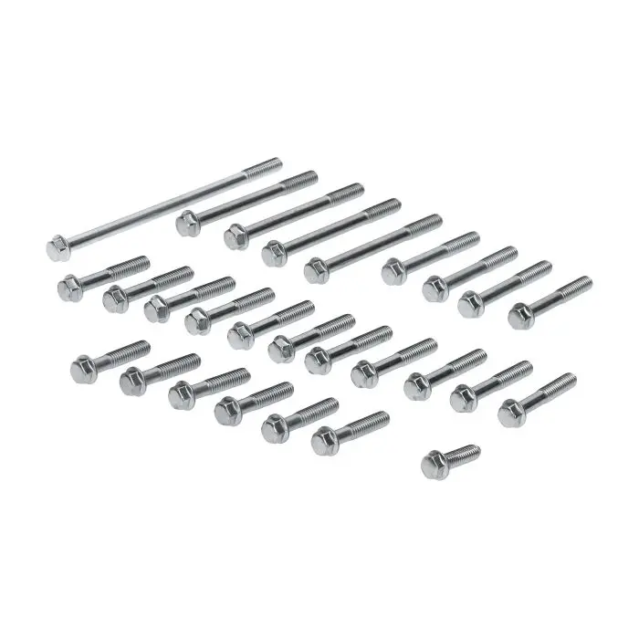 DMP Kurbelgehäuse Motorblock-Befestigungsschrauben-Set chrom 27 Stk. für MT, MTX, MB
