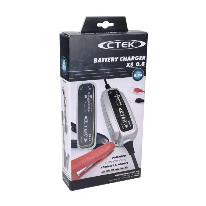 Chargeur de batterie Ctek 12V XS 0.8 avec câbles
