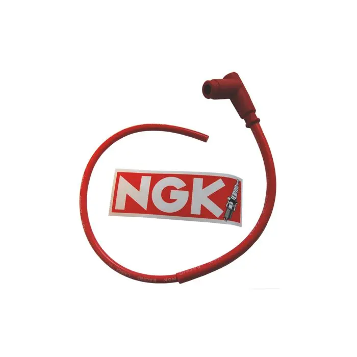 Odrušovací zapalovací koncovka NGK CR4 + silikonový závodní kabel červený univerzální