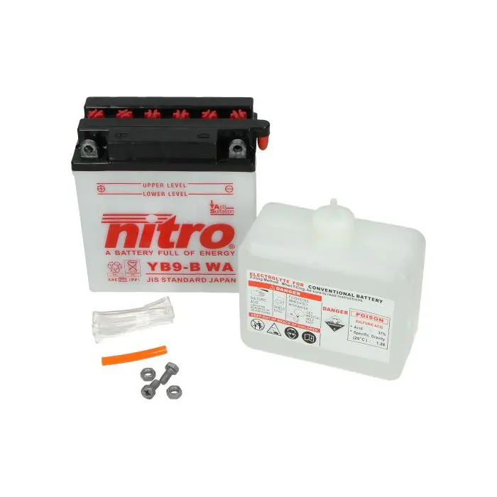 Batterie Nitro NB9-B/YB9-B + Säurepackung für Fly 4T, Liberty 4T, LX 4T, LXV, Runner, Runner 125cc, Runner 180cc
