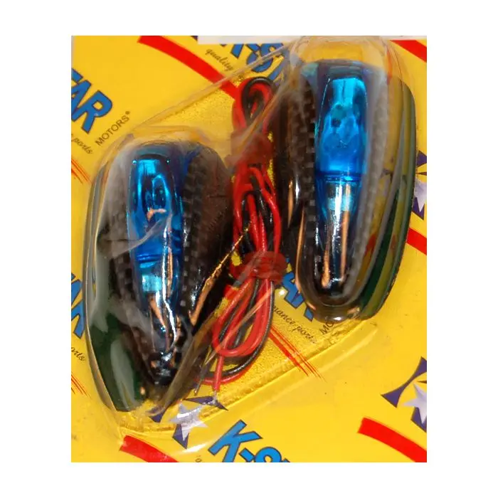 Éclairage LED DMP 12V universel carbone/bleu (2 pièces)