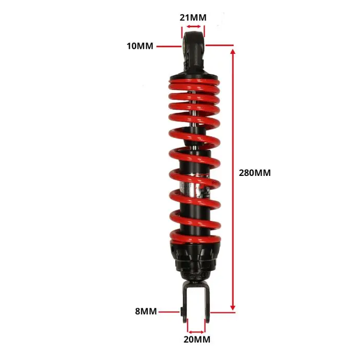 وائی ایس ایس ہائبرڈ ڈی ٹی جی شاک ابزاربر 280mm سرخ/سیاہ مناریلی — 2 ویو