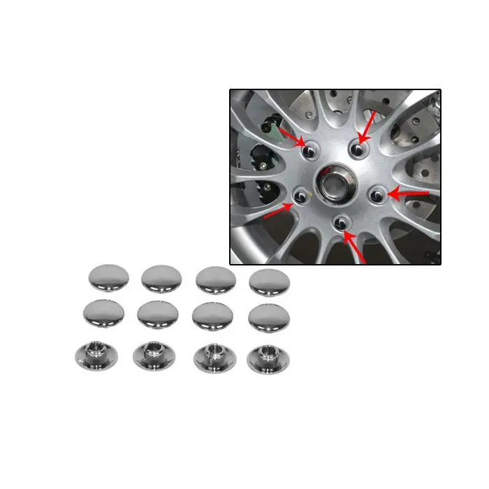 DMP ایلن بولٹ M8 کروم 12pcs Vespa Primavera, Sprint کے لیے ایلن نٹ کیپس