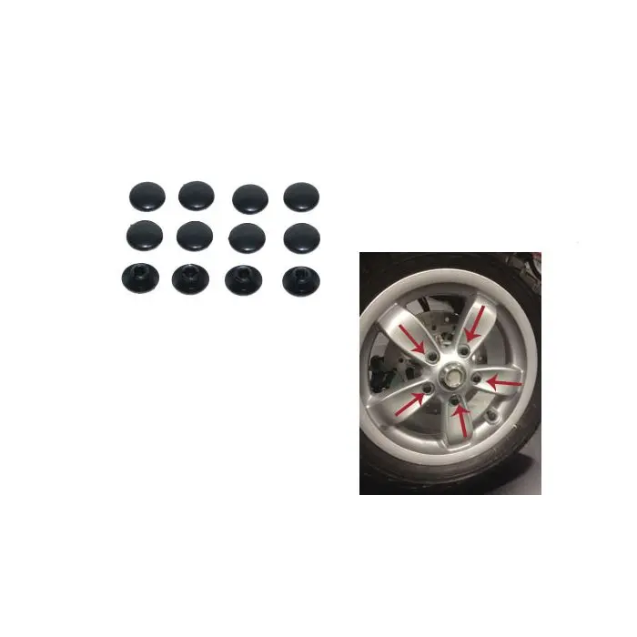 DMP ایلن بولٹ M8 میٹ بلیک نٹ کیپس 12 پی سیز GTS تمام ماڈلز, MP3, Primavera, Sprint کے لیے