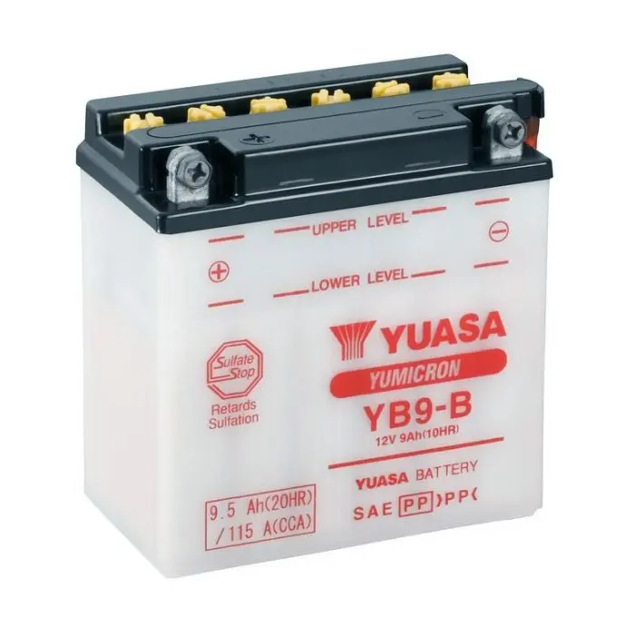 Yuasa yb9-b بیٹری fly 4t, liberty 4t, lx 4t, lxv, Runner 180cc