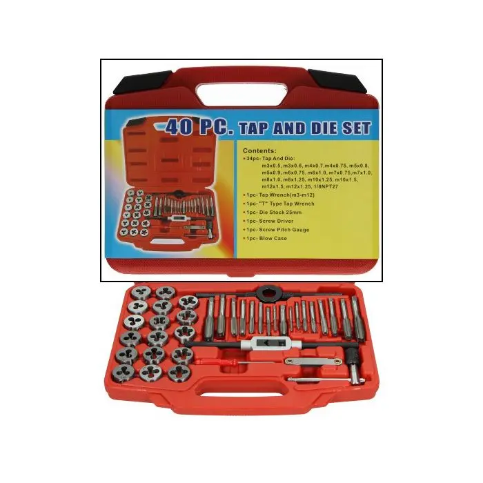 Jeu de robinets et filières 40 pièces pour tarauder et couper