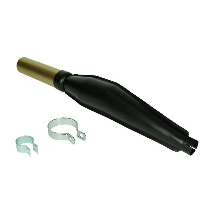 ジャマーコル クロス型 32 mm 黒/金 原付バイク用マフラー マウント付き — 第2ビュー