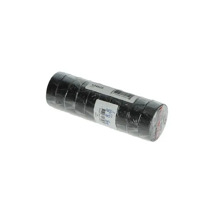 Rouleau ruban adhésif isolant PVC 19 mm noir par 10 rouleaux