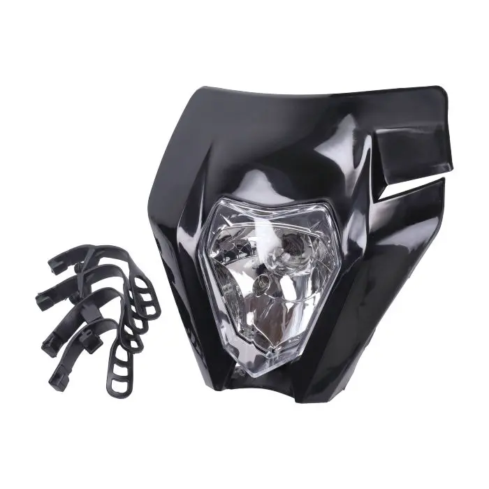 Casquette phare avec éclairage enduro noir