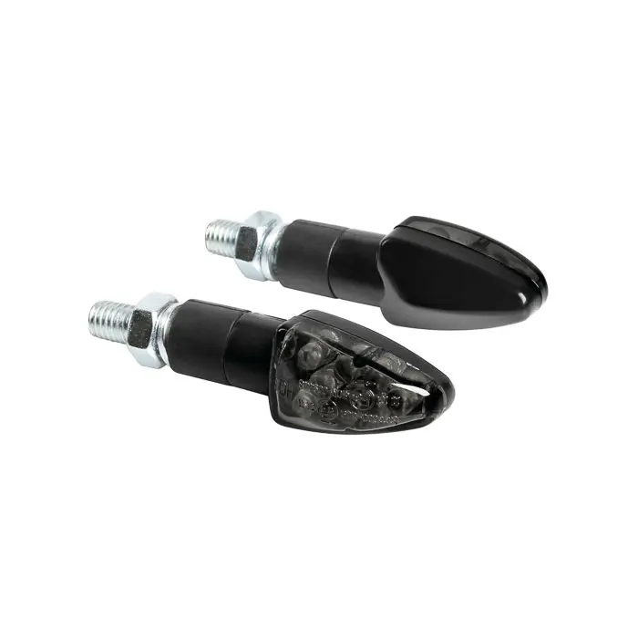 Clignotant Lampa Approbation électronique dirigé 12v atom noir/fumée 90101