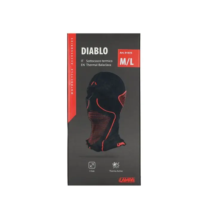 Балаклава Lampa полнолицевая термо diablo M/L черный/красный 91475